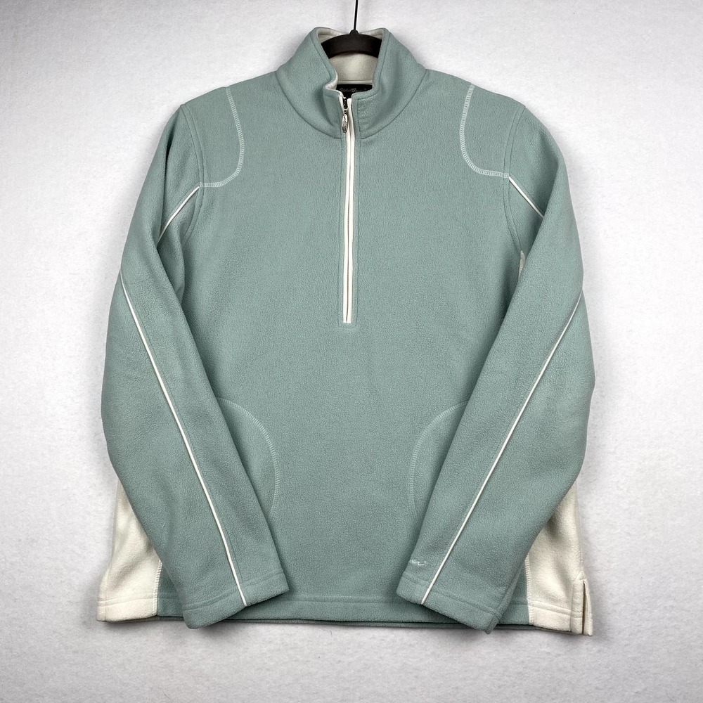 Eddie‎ Bauer Sz M Women's 3/4 Zip Long Sleeve Fleece Pullover Jacket